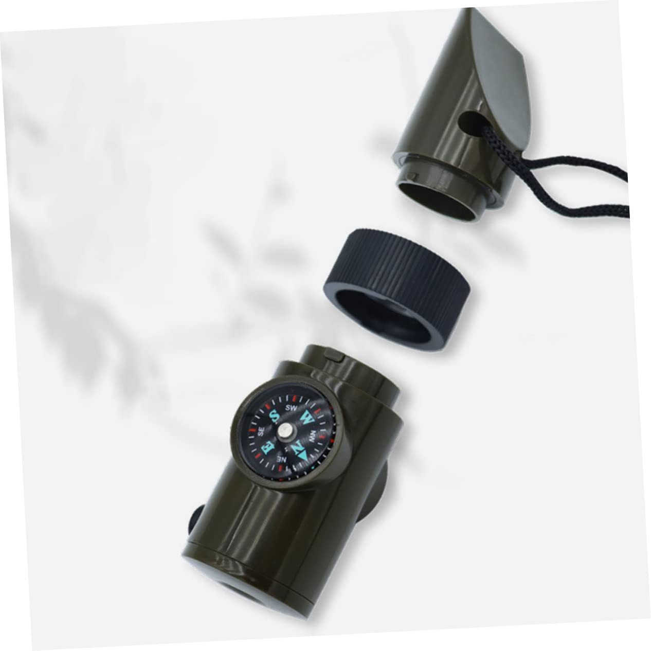 Sosoport Fischio della Bussola Emergenza Fischio di Volpe Partite Doppio Scatole Whistle Piccolo Fischietto da Kayak Fischietto di Sopravvivenza Multifunzione ABS