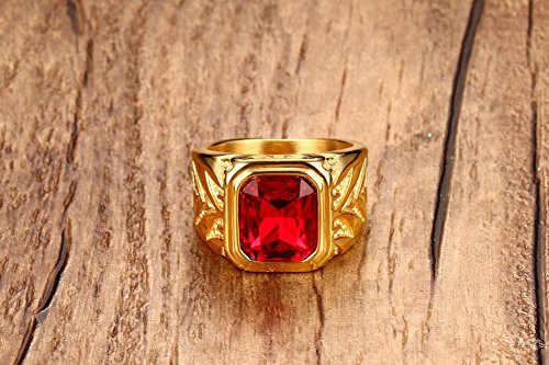 HIJONES Uomo Acciaio Inossidabile 15.5MM Rosso