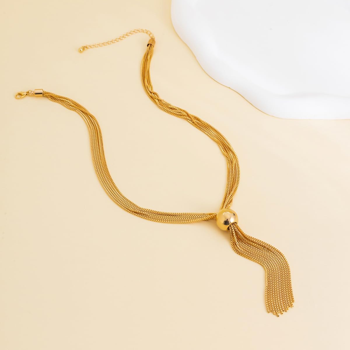 Chunky Ball Necklace for Women Ball Choker Necklace Large Exaggerated Chunky Chain Jewelry - Image 5