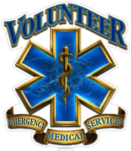 Collectible EMS/EMT Decals (2in,2pack), Share Your Appreciation and Support with Our Vinyl Volunteer EMS Gold Shield Stickers for Your Home, Car, Cases and More, Souvenir Gifts for EMS/EMT