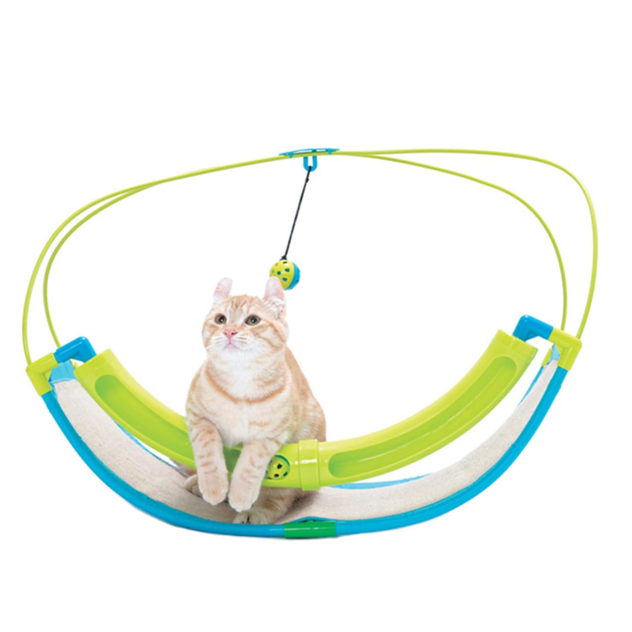 FRCOLOR Hamac pour Cage à Chat avec Boule à Grelot, Support Swing