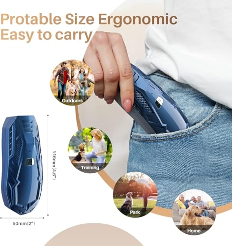Bubbacare Anti Bell Gerät Hunde, Tragbares Ultraschall Antibell Ultraschall Gerät mit Doppelfrequenz, 16.4 Fuß Effektives Antibell für Hunde für das Training im Innen- und Außenbereich