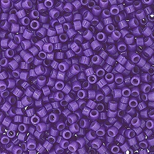 Miyuki Delica 11/0 Duracoat Opaque Dyed Dark Mauve 50gms Bag of Japanese Glass Beads
