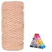 flipped 100% Natural Macrame Cotton Cord,3mm x109 Yard Twine String Cord Colored Cotton Rope Craft Cord for DIY Crafts Knitting Plant Hangers Christmas Wedding Décor (Brick red, 3mm109yards)