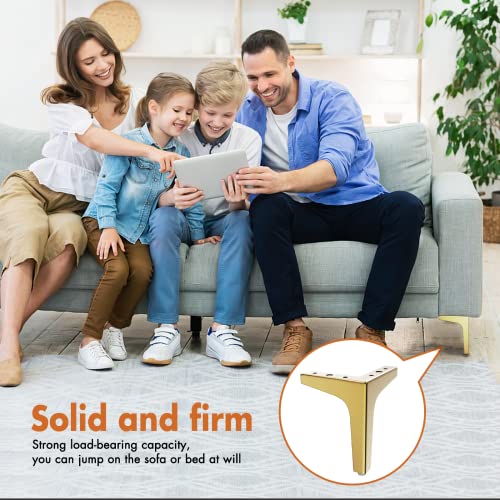 Supermaster Furniture Legs 7 Inches Metal Furniture Legs Diy Legs For Furniture Set Of 4 For Cabinet Dresser Sofa Couch Chair (Gold) #TOP5