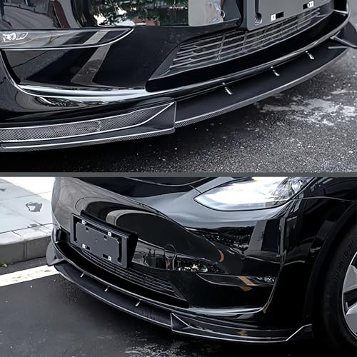Spoiler de pare-chocs avant Tesla Model Y look carbone élégant - 6