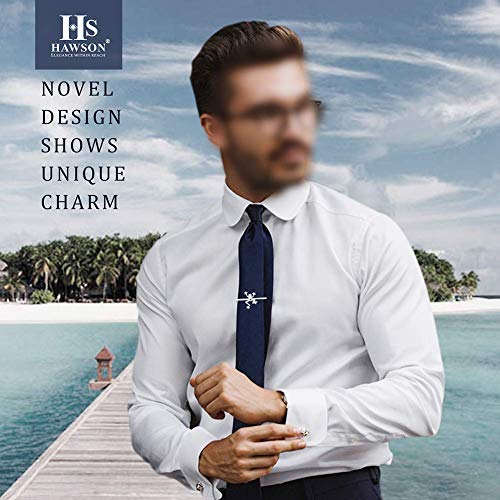 HAWSON Silver 2 inch Tie Bar Clip for Men Animal Skinny Tie Clips for Necktie Daily Life with Gift Box3