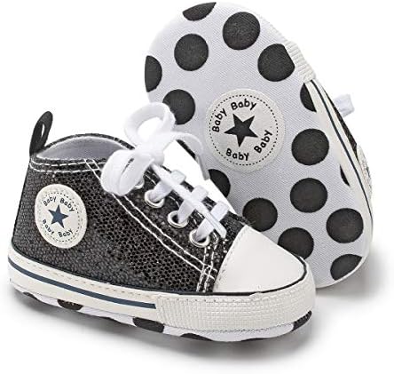 KIDSUN Tutoo Unisex Baby Boys Girls High Top Sneaker Soft Anti-Slip Sole Newborn Infant First Walkers Canvas Denim Shoes