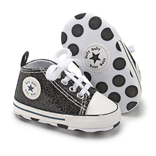 Kidsun Tutoo Unisex Baby Boys Girls High Top Sneaker Soft Anti-Slip Sole Newborn Infant First Walkers Canvas Denim Shoes #TOP1