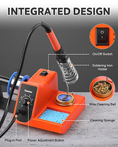 Vastar Soldering Iron - Soldering Iron Station, Anti-Static Soldering Iron Station Kit With On-Off Switch Temperature Adjustable #TOP4