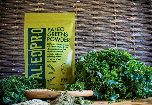 Paleopro Paleo Greens Powder, Plant-Based Vegan Protein Powder, Vitamin B12, Keto Ingredients, Gluten-Free, Good Source Of Fiber, Calcium, Magnesium, Vitamins A & C, Vitamin K & Iron, No Sugar, 9.4Oz #TOP3