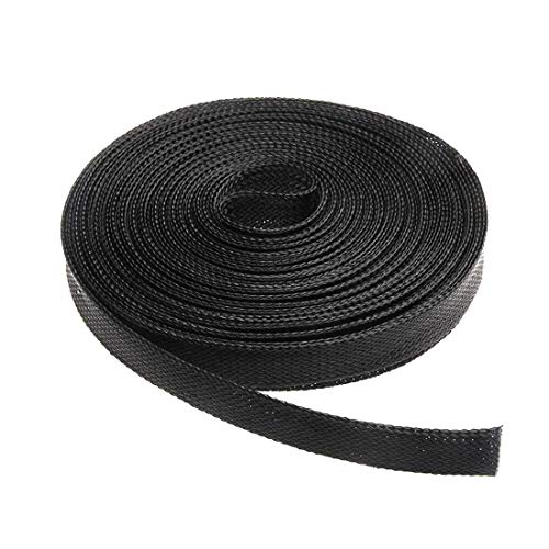 Image of DIY Crafts 10 Meter Roll, 8mm., 5 /10M Grey Black Insulated Braid Sleeving 2 /4 /6 /8 /10 /12 /15 /20 /25mm Tight PET Expandable Wire Cable Protection Cord Wir(10 Meter Roll, 8mm.)