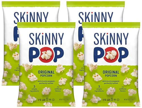 Image of SkinnyPop Original Popcorn, 4.4oz, Pack of 4 | Gluten Free | Healthy Snacks