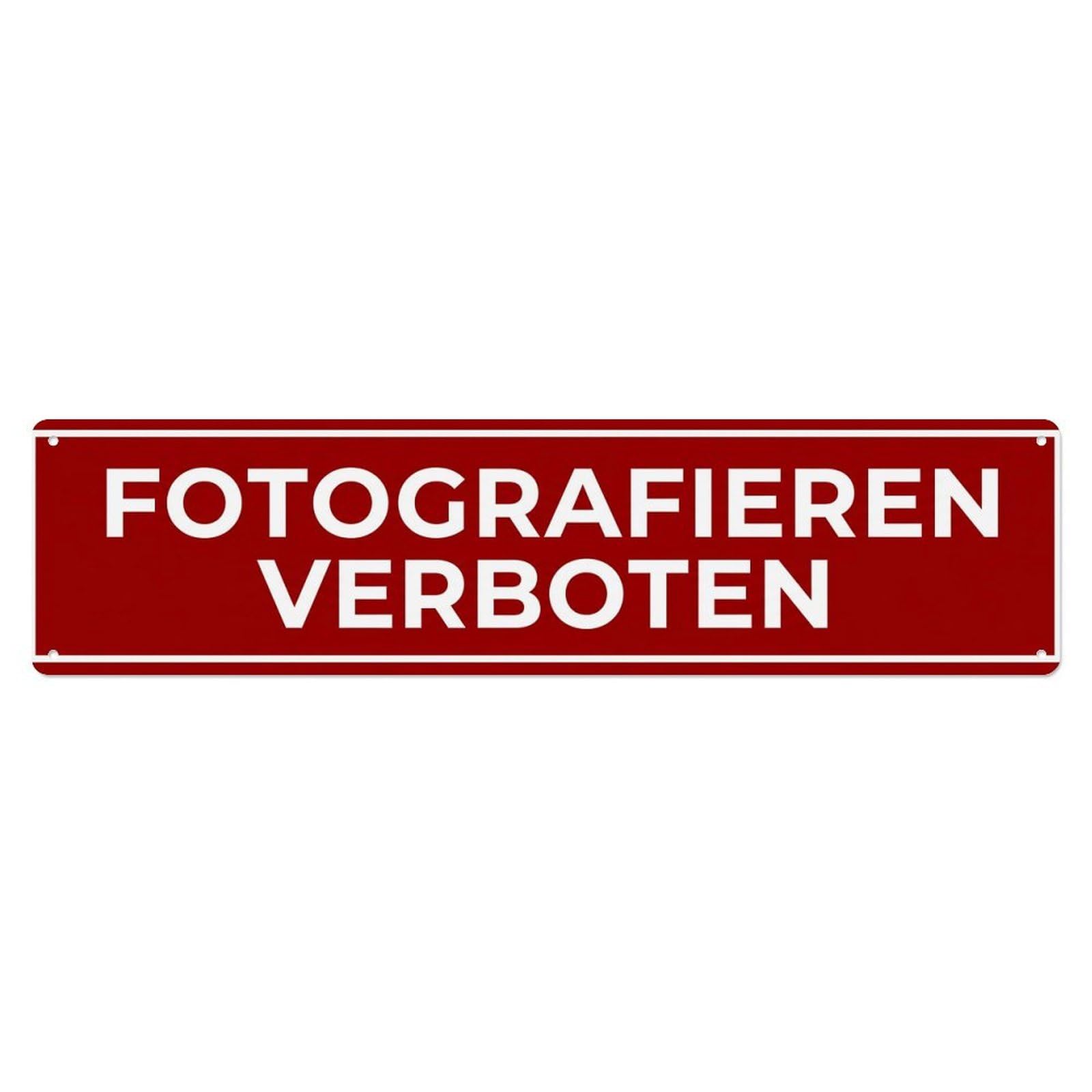 Fotografieren Verboten Cameras Prohibited Metal Tin Sign