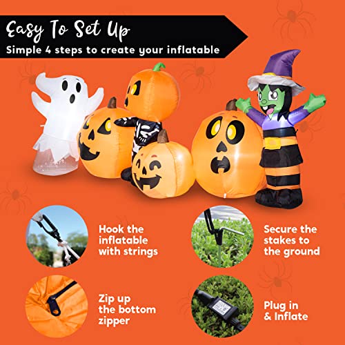 Joiedomi 8 ft Long Halloween Inflatable Three Characters and Pumpkin Patch Outdoor Decoration の商品画像 6