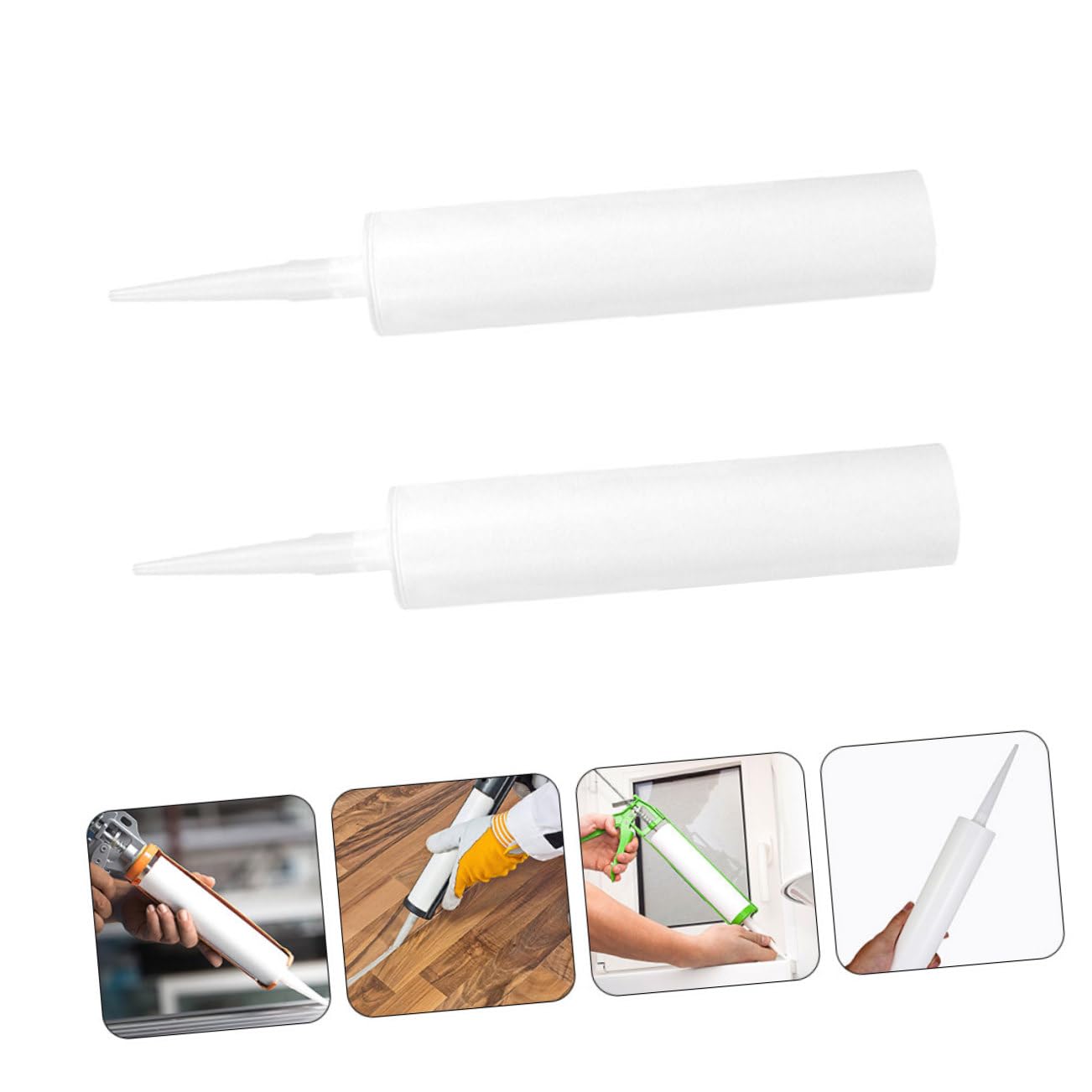 NUOBESTY 10 Stück Leere Dichtungskartuschen aus Pe Weiß Tragbar Wiederbefüllbar und Wiederverwendbar für Reparaturen und Selbstgemacht Projekte Sealant