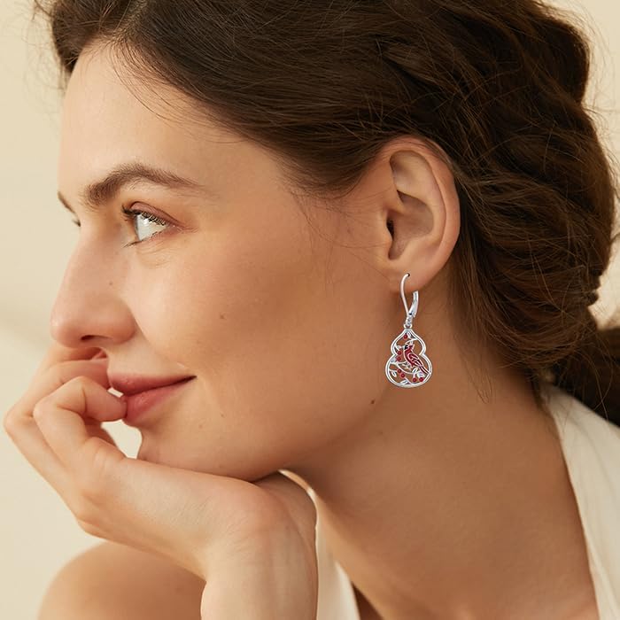 925 Sterling Silver Drop Dangle Huggie Earrings for Women Octopus/Cardinal/Cherry/Skull/Claddagh/Celtic/Scottish Thistle Earrings Trendy Jewelry Birthday Gift for Women Her Wife Friends - Image 5