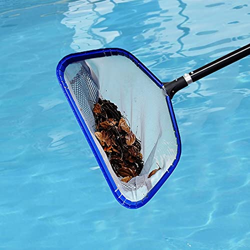 Poolwhale Pool Leaf Rake With Double Layer Deep-Bag, Professional Skimmer Heavy Duty Mesh Net, Commercial Size(Plastic Tab At The Bottom For Assisting When You Empty The Net) #TOP4