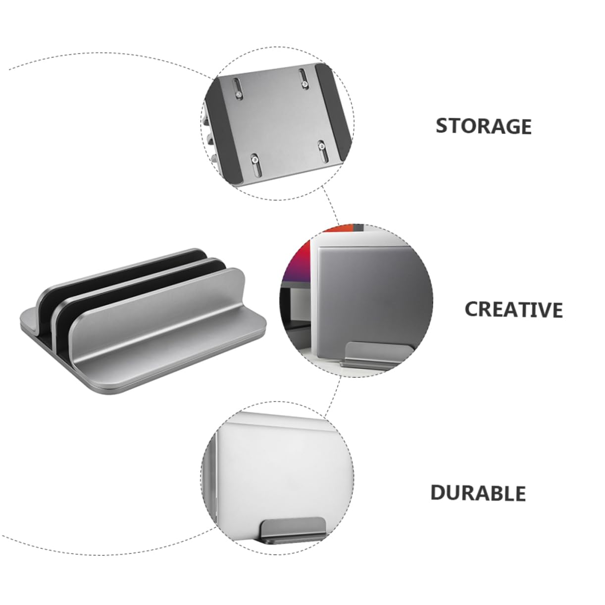 Homoyoyo Soporte Vertical Laptop Aleación Aluminio Soporte Portátil Base Escritorio