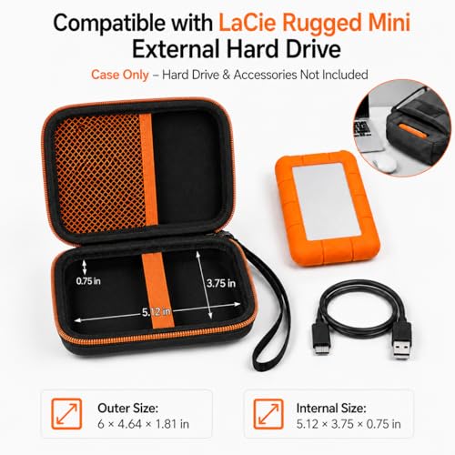 Image of ALKOO Case for LaCie Rugged Mini 1TB /2TB /4TB /5TB External Hard Drive