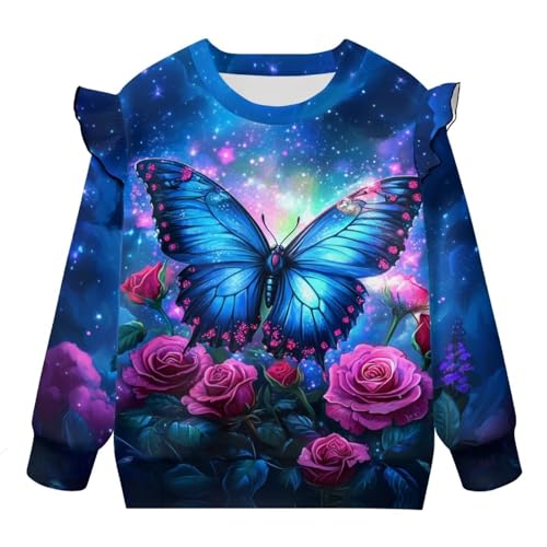 Long Sleeve Shirt for Baby Toddler Girls Ruffle Tee Tops Size 12M-8Y