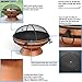 Sunnydaze 30-Inch Large Outdoor Fire Pit - Wood Burning Fire Pit for Outside with Poker and Screen - Copper Finish - Royal Cauldron