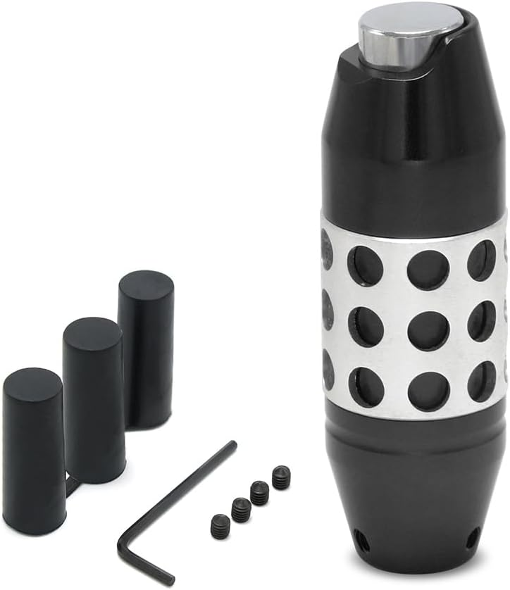 Viemx&Bm Knob Shift Shifter Extension JDM Racing Automatic Gear Shift Knob with Button for Mazda Miata Subaru Focus ST 350z Most Cars VB-14-H-01