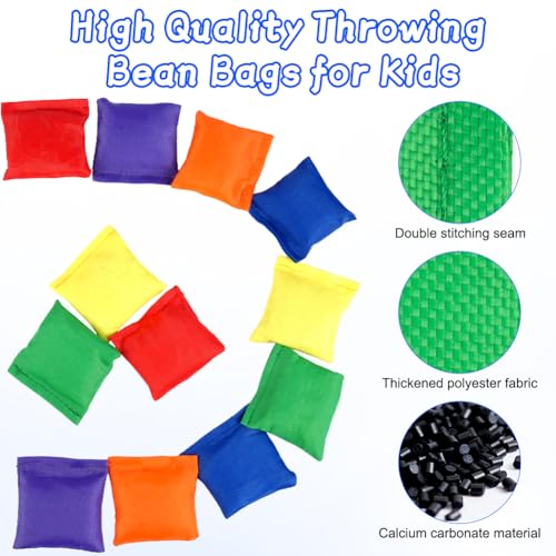 Aolso Outdoor-Spielsets, 31 Stück, 3 in 1 Wurfspiel, Ringwurfspiel, Gartenspiele im Freien, Kegelspiel, Plastikkegel, Sitzsäcke, Geburtstagsparty-Aktivitäten Drinnen und Draußen