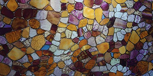 Image of ELTON Vinyl, Rustic Stone Matt, Self Adhesive, Decorative, Heat Control, Anti UV 3D Privacy Film for Bathroom Door Window (Multicolour, 24 x 48 inches)