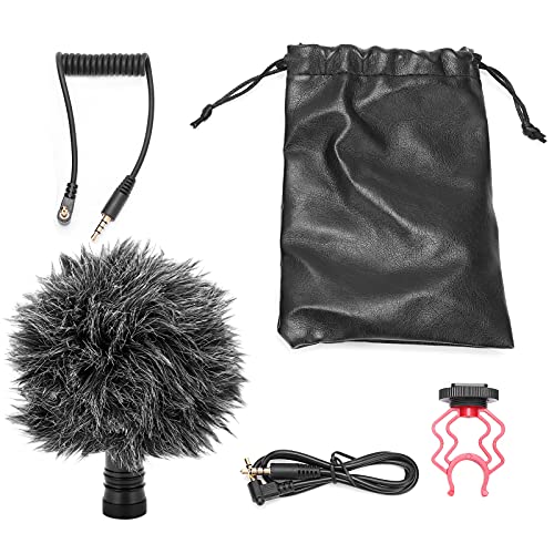Image of Cardioid Pointing Microphone, Universal Video Microphone, Metal Small Audio Equipment with Vibration Brackets, 3.5mm TRS and TRRS Interfaces, for Live Streaming and Video Recordi