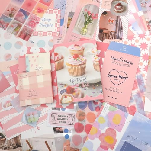 Image of RANDEN Sweetheart Journaling Kit, 346PCS Vintage Scrapbook & Stationery Set with Aesthetic Stickers, Ephemera Pack and Journal Supplies for Bullet Journals, Planners, Albums & Creative Crafts (SweetHeart)