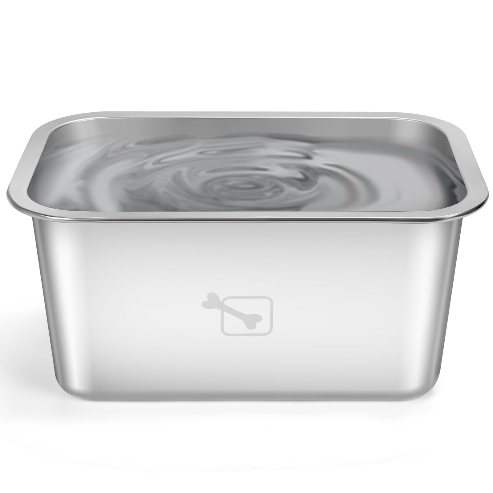 Stainless Steel Dog Bowls for Large Dogs, 2.65 Gallon High Capacity Dog Food and Water Bowl for All Breeds, Metal Pet Food Bowls for X-Large Dogs Indoors and Outdoors, Silver