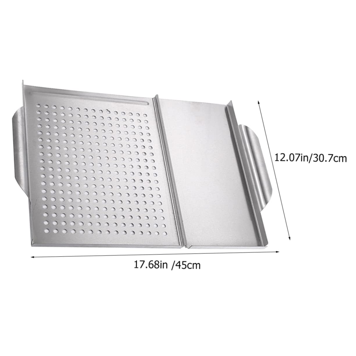 BESPORTBLE Square Grill Pan Double-ear Design Barbecue Accessory Non-stick Surface