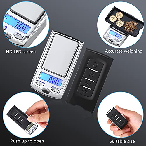 Mini Portable Gram Scale 200G/ 0.01G Mini Digital Pocket Scale Car Key Shape Electronic Scale With Battery For Jewelry, Food (1 Piece) #TOP1