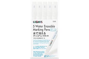LEONIS Washable Fabric Pen: 5 Blue Pens for Precision Marking
