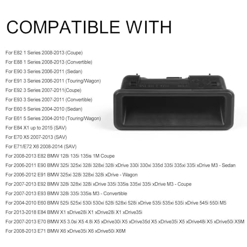 Heckklappengriffschalter 51247118158, Heckklappengriffknopföffner Kofferraumdeckel Kompatibel mit 1er E82 E88, 3er E90 E91 E92 E93, 5er E60 E61, X1 E84 X5 E70 X6 E71
