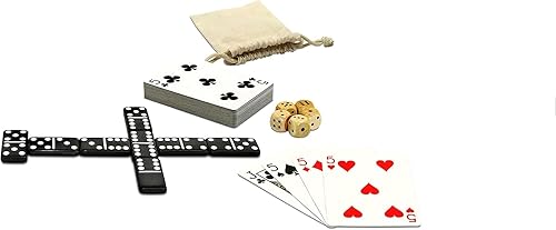 Miniatura 5 de WE Games Double 6 Dominoes Combo Set - Juegos de viaje 12 en 1 para familias y adultos - Juegos de dados y póker