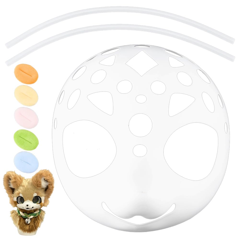 WADORN Fursuit Head Base with Mouth Accessories & Plastic Glue Sticks, Plastic Furry Mask Kit Furry Cosplay Masks for Masquerade Animal Suit Cosplay Costume Parties Decoration