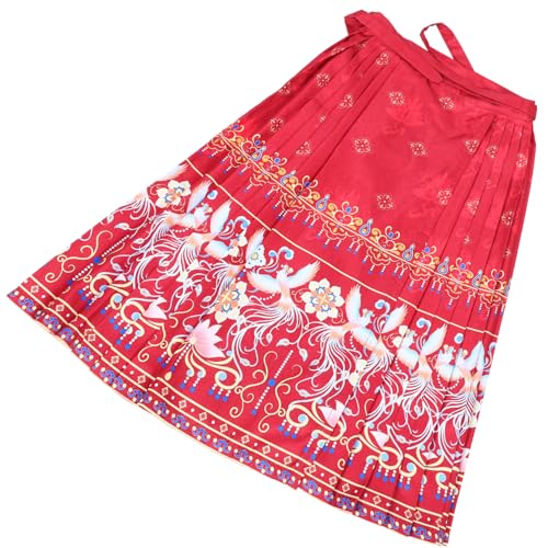 Hanfu niña de algodón premium vestido tradicional chino color rojo vino