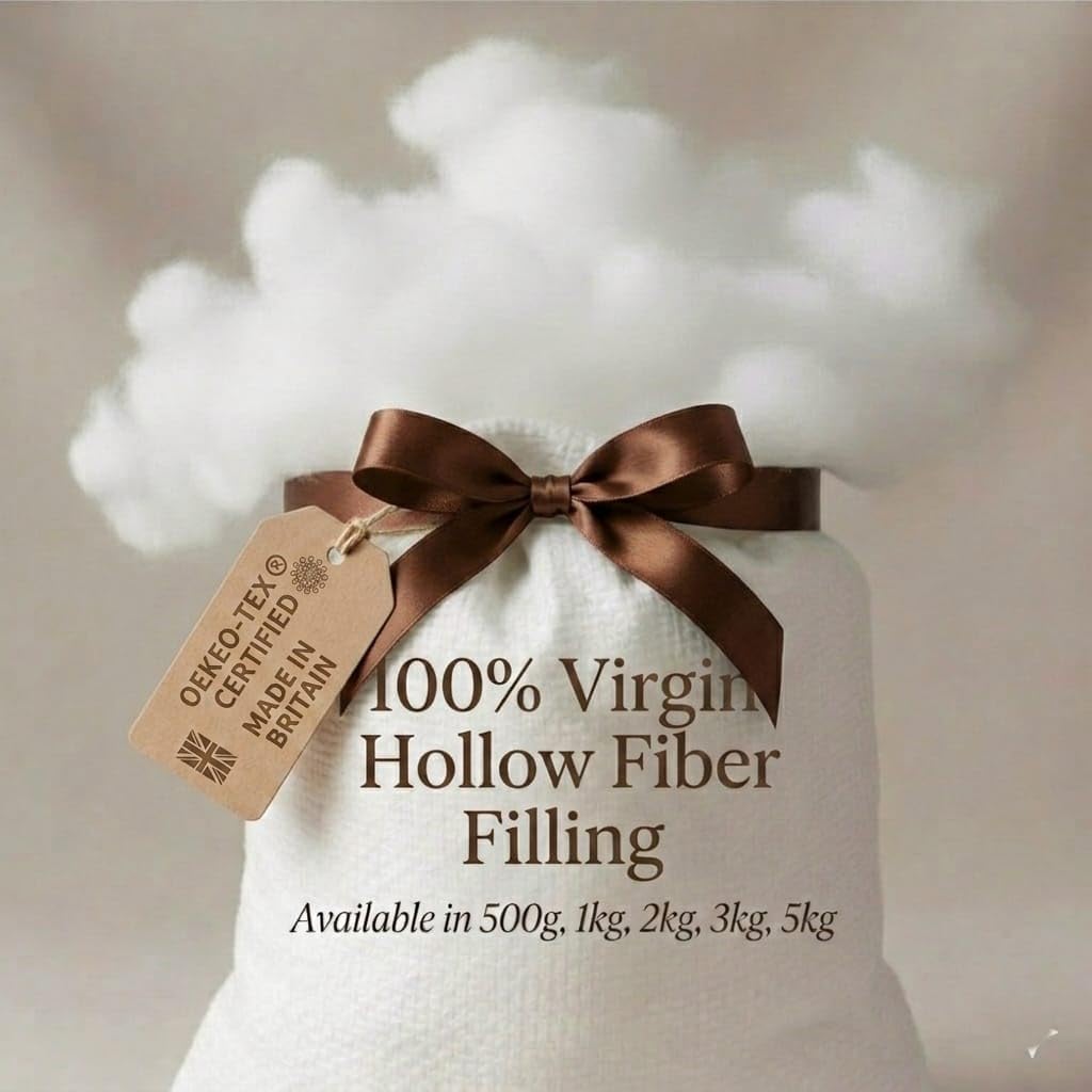 Pro Home 100% Virgin Hollow Fibre Stuffing/Filling 3KG – Cushion Stuffing, Polyfill Stuffing for Cushions & Pillows, Soft Fluffy Bounce Back Cushion Filling, Hypoallergenic & Washable Made in UK
