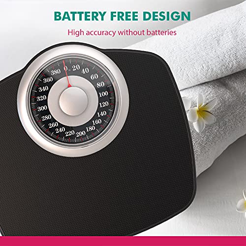 Adamson A25 Scales For Body Weight - Up To 400 Lb - New 2023 - Anti-Skid Rubber Surface Extra Large Numbers - High Precision Bathroom Scale Analog - Durable With 20-Year Warranty #TOP4