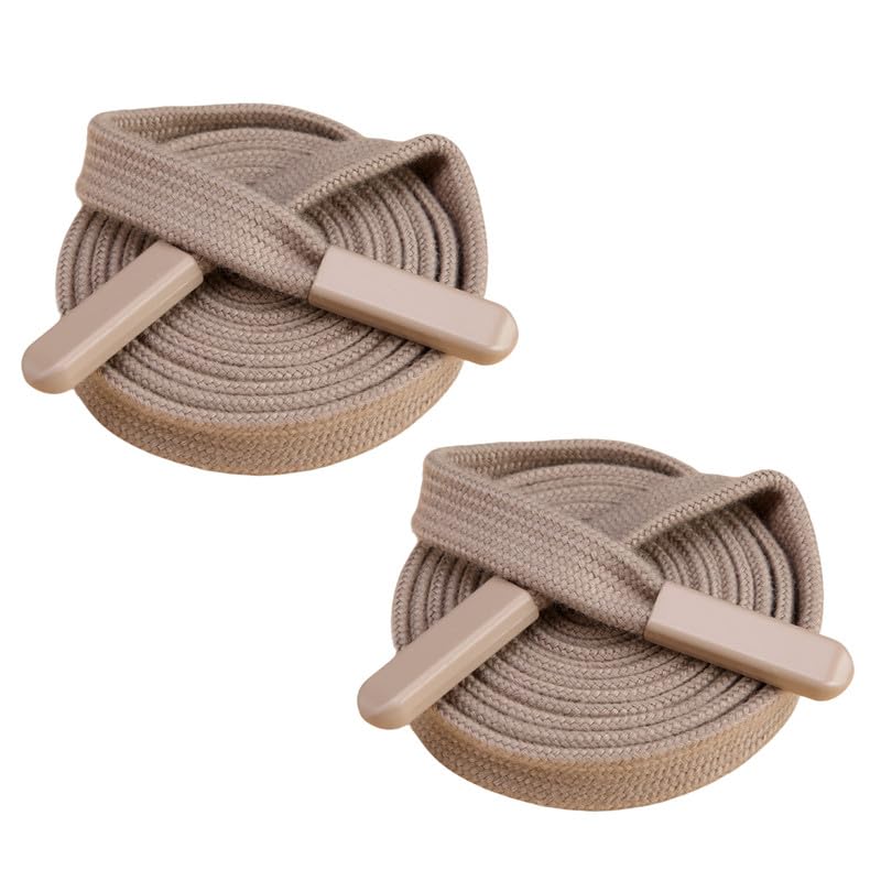 2 Pieces 140CM Coffee Brown Drawstring Universal Cord for Replacement 1CM Flat Drawstring Cord with Metal Closure Ends for Sweatshirts,Pants — image 1