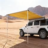 Outdoor Vehicle Awning, 6.5 ft x 8.2 ft Retractable Roof Rack Pull-Out Sunshade, UPF 50+ Sun Protection, PU 3000mm Waterproof Car Sunshade Ideal for Camping, Road Trips, Outdoor Adventures, Travel