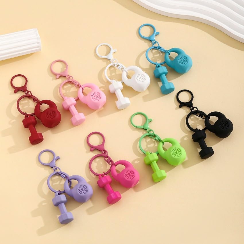 Fitness Dumbbell Kettlebell Keychain Sport Gym Keychain Accessories Purse Backpack Bag Charms Gifts for Women Men - Image 3