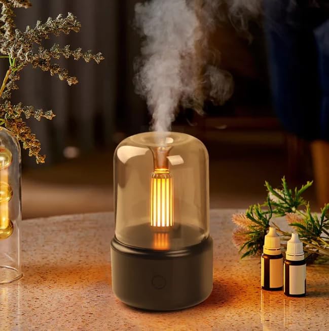 DONDA 2 in 1 Table Lamp and Air Humidifier - Aromatherapy, Candlelight Effect Essential Oil Diffuser for Home, Office, and Car, Room (Black) (B0DG2PWSQ7) Amazon Price History, Amazon Price Tracker
