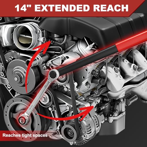 BQEC 15-Piece Ratcheting Serpentine Belt Tool Kit