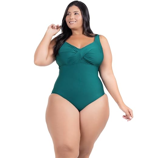 Maiô Plus Size Com Bojo Alta Sustentação Disfarça Barriga Moda Praia Tecido Resistente Forrado Média Compressão
