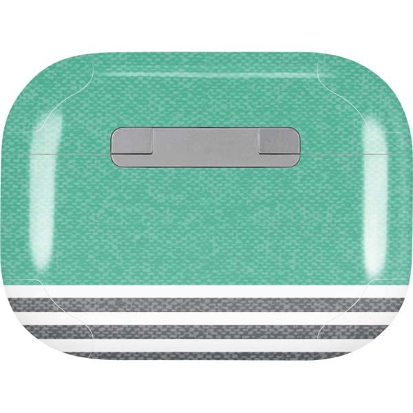Skinit Decal Audio Skin Compatible with AirPods Pro 2nd Gen - Teal and Grey Stripes Design