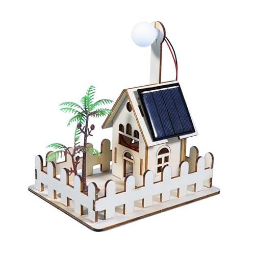 Veemoon 1 Set luce solare da giardino modelli di lampade progetti di esperimenti scientifici kit giocattolo ad energia solare giocattoli fai da te Legno Khaki