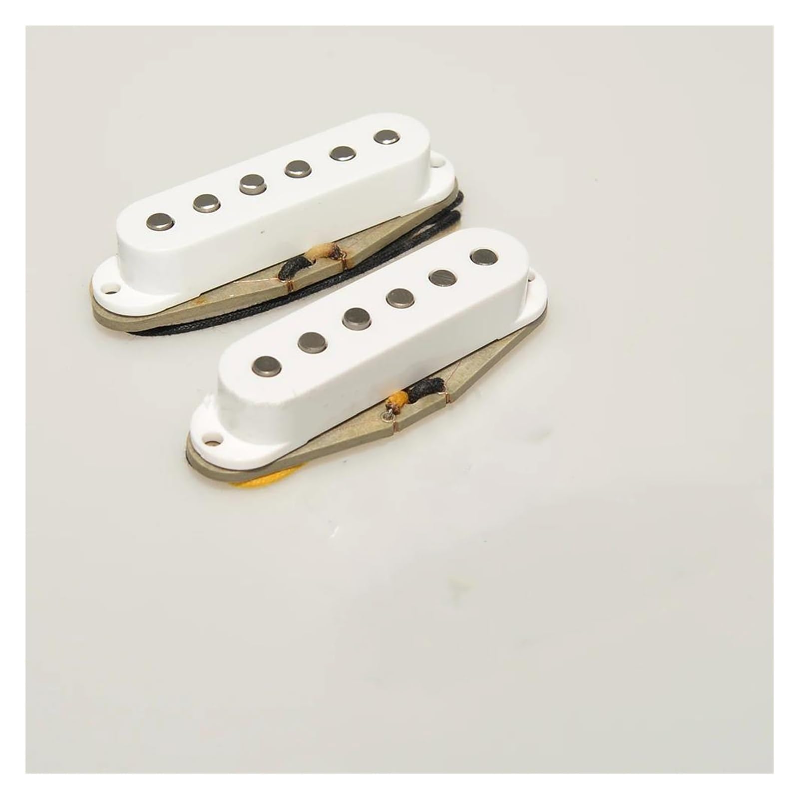 Ręcznie Nakręcane Przetworniki Gitarowe Z Podwójną Cewką Szara Płyta Dolna Części Do Gitary Do Gitary Elektrycznej Przetworniki Instrumentów Gitary Elektrycznej(A Set of White)